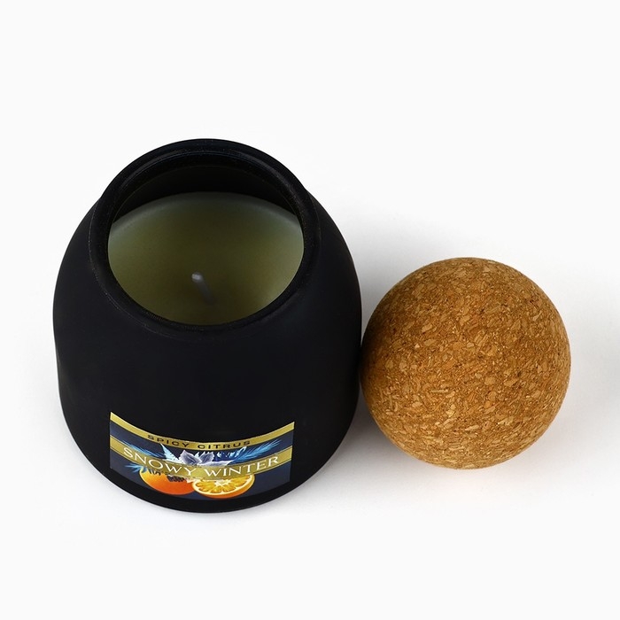 Свеча новогодняя, аромат пряный цитрус , 9 х 6,5 см