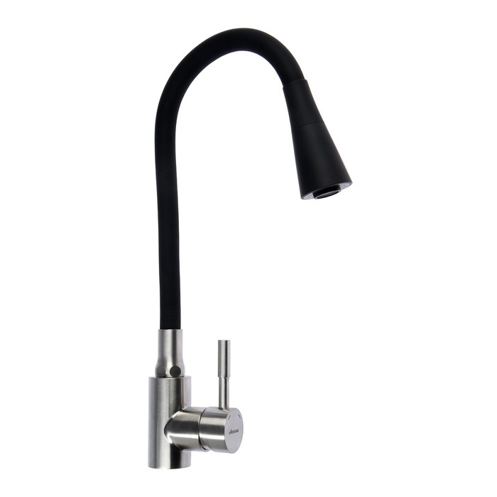Смеситель для кухни Accoona A9890F-3, однорычажный, гибкий излив, 2 режима, черный Смеситель для кухни Accoona A9890F-3, однорычажный, гибкий излив, 2 режима, черный