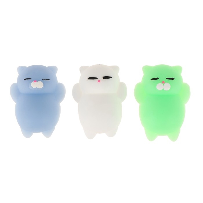 Мялка антистресс «Киска», набор 3 шт, цвета МИКС Мялка антистресс «Киска», набор 3 шт, цвета МИКС