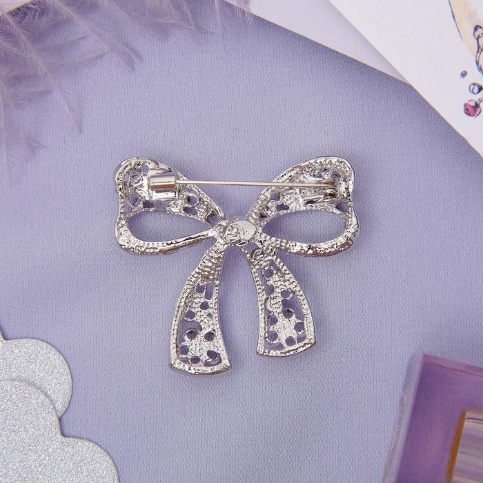 Брошь «Бант», цвет белый в серебре Брошь «Бант», цвет белый в серебре