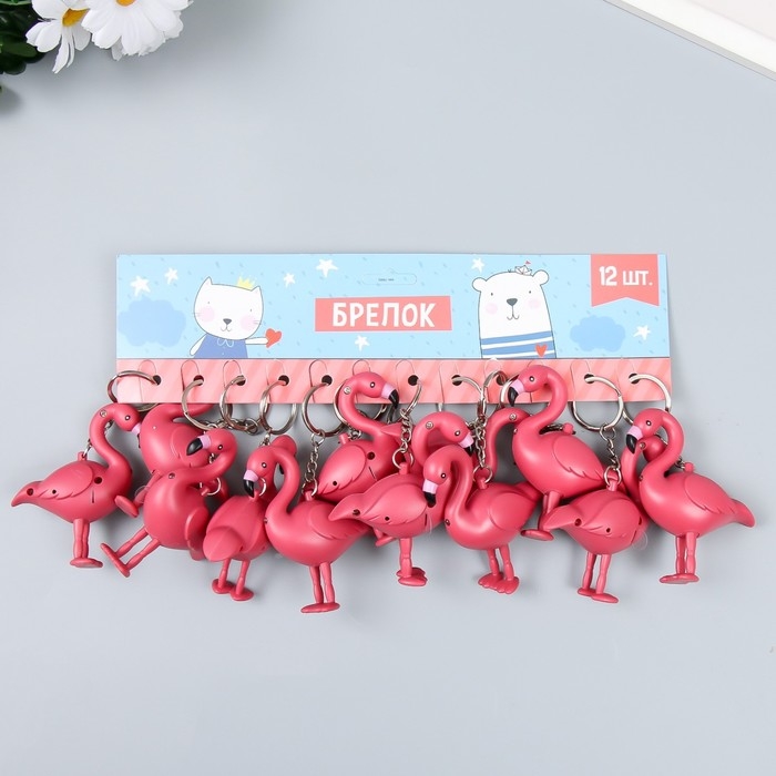 Фонарик кричалка на кольце Фонарик кричалка на кольце "Фламинго"