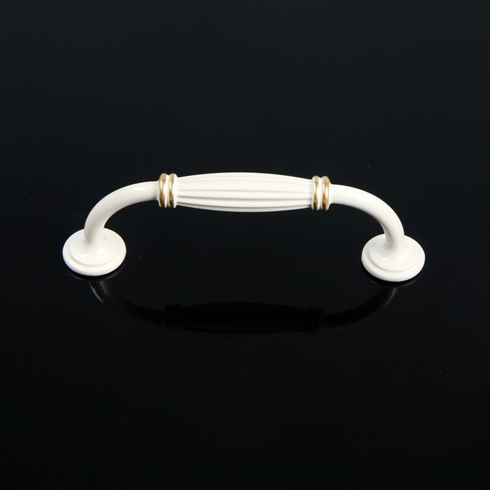 Ручка-скоба PC176WW/GP, м/о 96 мм, белая с золотом, 4 шт TMP