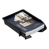 Лоток для бумаг Стамм &laquo;Лидер&raquo;, А4, горизонтальный, 1 отделение, чёрный