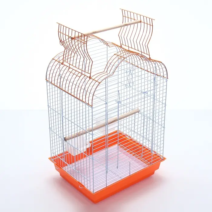 Клетка для птиц Bd=3/1o, раскрывающаяся крыша, 47.5&times;37&times;70 см, красная (фасовка 6 шт.)