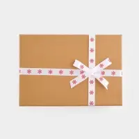 Лента атласная &laquo;Снежинки&raquo;, 1.5 см &times; 23&plusmn;1 м, белая