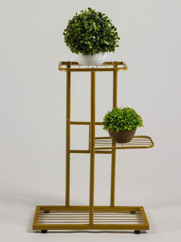 Подставка для цветов Greengo, 3 полки, 43 × 22 × 57 см, напольная, металл, цвет золотой Подставка для цветов Greengo, 3 полки, 43 × 22 × 57 см, напольная, металл, цвет золотой