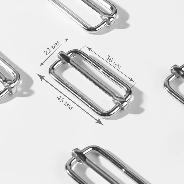 Пряжка регулирующая, вн. ширина=38 мм, s=3.5 мм, 5 шт., цвет серебряный Пряжка регулирующая, вн. ширина=38 мм, s=3.5 мм, 5 шт., цвет серебряный