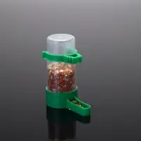 Поилка-кормушка для птиц, 60 мл, 3&times;9 см, зелёная