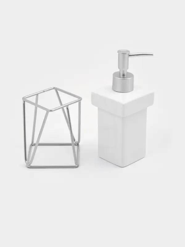 Дозатор для мыла SAVANNA &laquo;Геометрика&raquo;, 250 мл, на подставке, белый