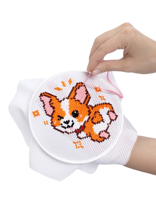 Набор для творчества. Вышивка Набор для творчества. Вышивка "Корги-улыбашка" (с пяльцами) 05618