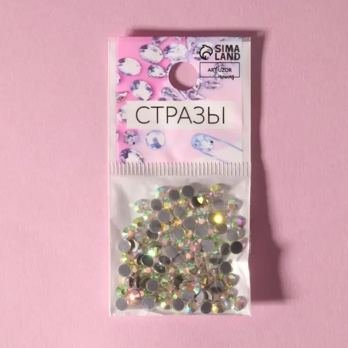 Стразы термоклеевые &laquo;Усечённый конус&raquo;, с голографией, стеклянные, SS16, d=3.5 мм, 100 шт.