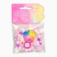 Браслет детский набор 3 шт. "Выбражулька" пончик, единорог, силиконовый, разноцветный