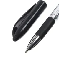 Набор шариковых ручек, 4 штуки, узел 0.5 мм, чёрный стержень, резиновый упор, прозрачный корпус