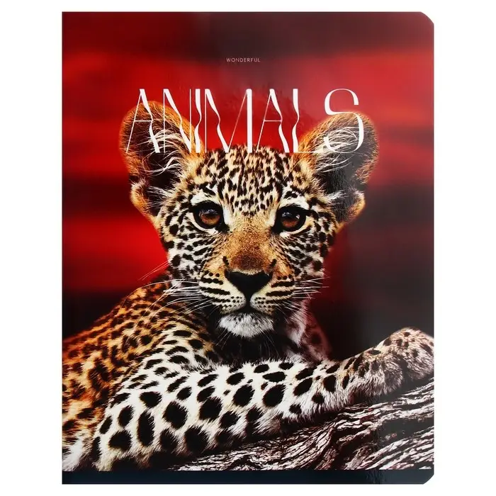 Тетрадь 96 листов в клетку на скрепке Тетрадь 96 листов в клетку на скрепке "Животные", обложка мелованный картон, глянцевая ламинация, МИКС