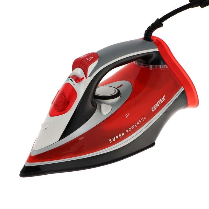 Утюг Centek CT-2346, 3000 Вт, керамическая подошва, паровой удар, самоочистка, красный Утюг Centek CT-2346, 3000 Вт, керамическая подошва, паровой удар, самоочистка, красный