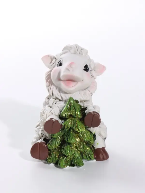 Фигурка полистоун &laquo;Румяная овечка с ёлочкой&raquo;, 5&times;4.5&times;6 см, МИКС
