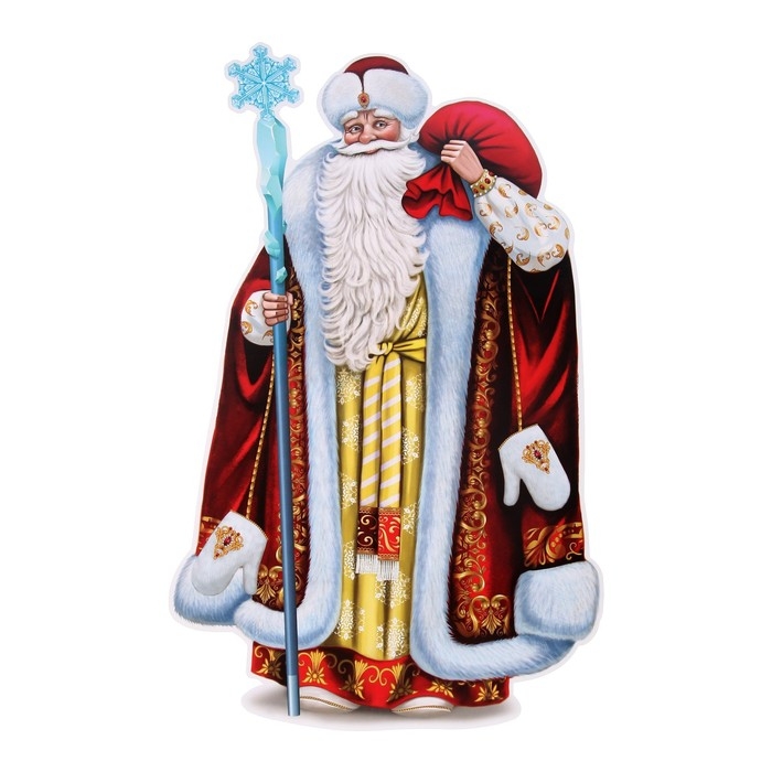 Плакат вырубной Плакат вырубной "Дед Мороз" посох, 50х35 см