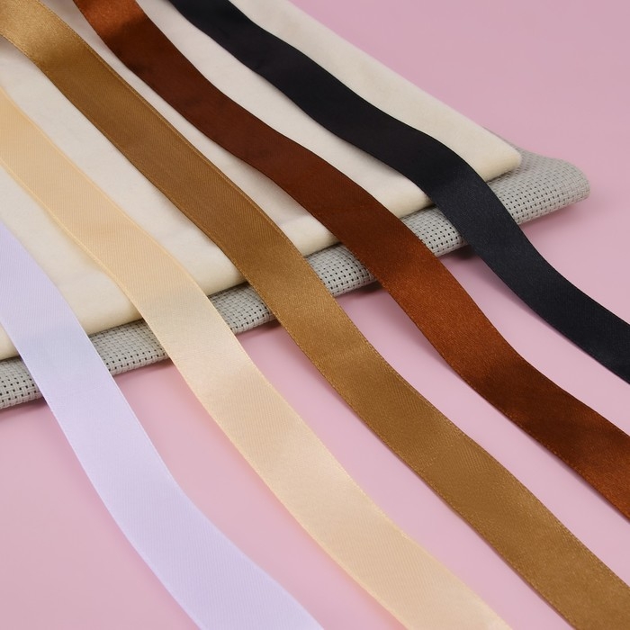 Набор атласных лент, 5 шт, размер 1 ленты: 20 мм × 23 ± 1 м, цвет коричневый спектр Набор атласных лент, 5 шт, размер 1 ленты: 20 мм × 23 ± 1 м, цвет коричневый спектр