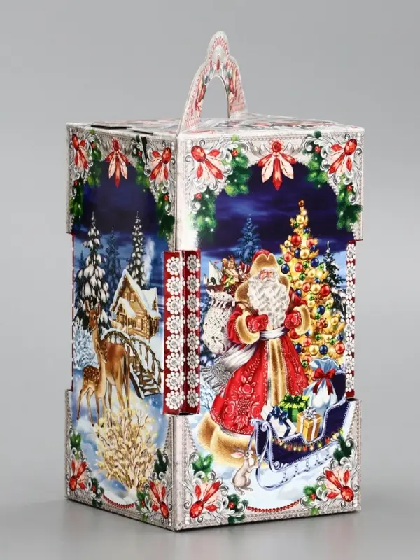 Подарочная новогодняя коробка «Чудесный», для сладких подарков, 10.6×10.6×18.8 см Подарочная новогодняя коробка «Чудесный», для сладких подарков, 10.6×10.6×18.8 см