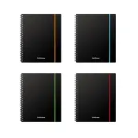 Тетрадь на спирали ErichKrause. Accent А5, 80 листов, в клетку, пластиковая обложка, на резинке, блок офсет, МИКС