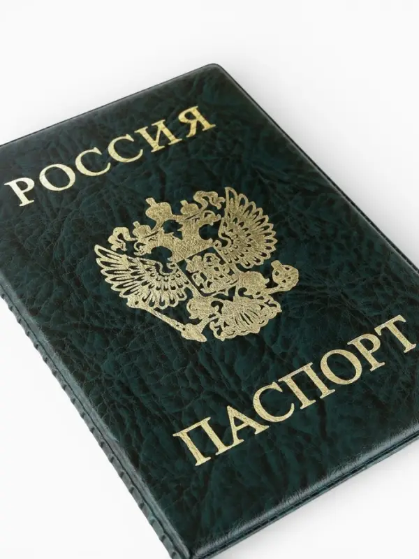 Обложка для паспорта, с гербом, зелёная