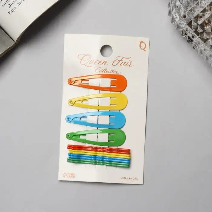 Невидимка для волос &laquo;Бриджит&raquo; (набор 12 шт) 5 см, яркий