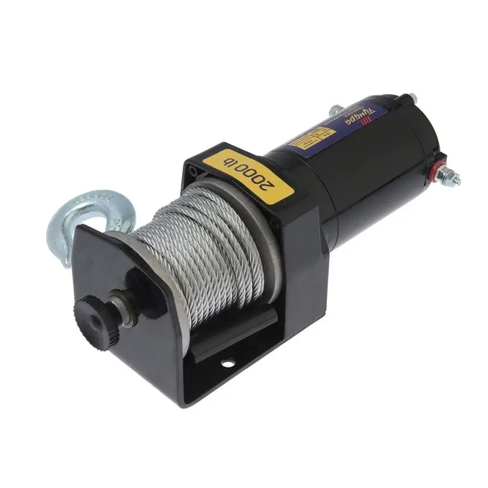 Лебедка электрическая ТУНДРА, 12V, 2000 lb (0.9 т), 1 л.с., до 3.2 м/мин, 4.8 мм &times; 12 м