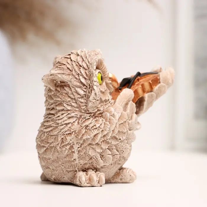 Фигурка гипс &laquo;Сова со скрипкой&raquo;, коричневая, 11&times;8&times;6 см