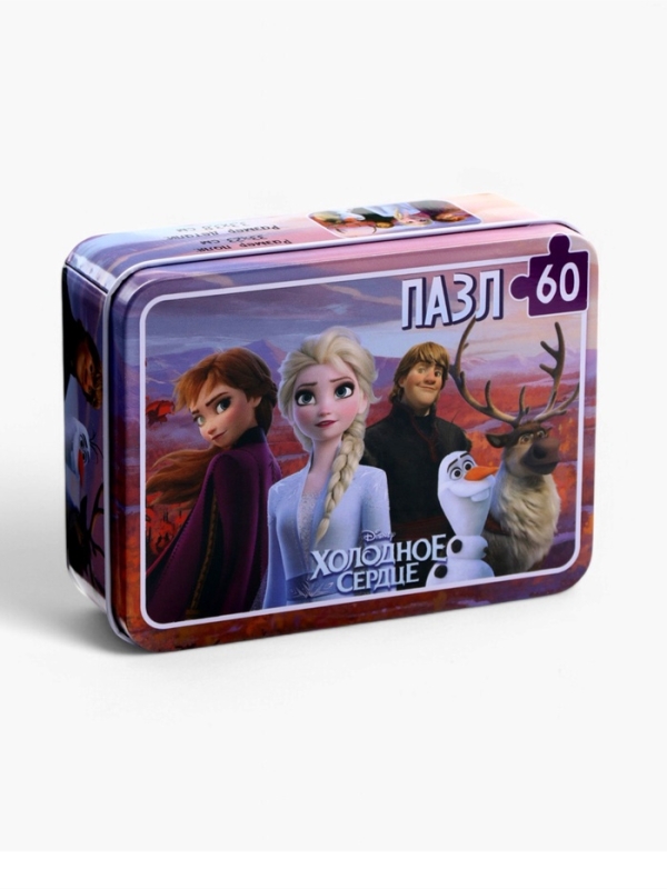 Пазл в металлической коробке Пазл в металлической коробке "Холодное сердце", 60 деталей