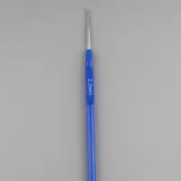 Крючок для вязания, с пластиковой ручкой, d=2 мм, 13.5 см, синий