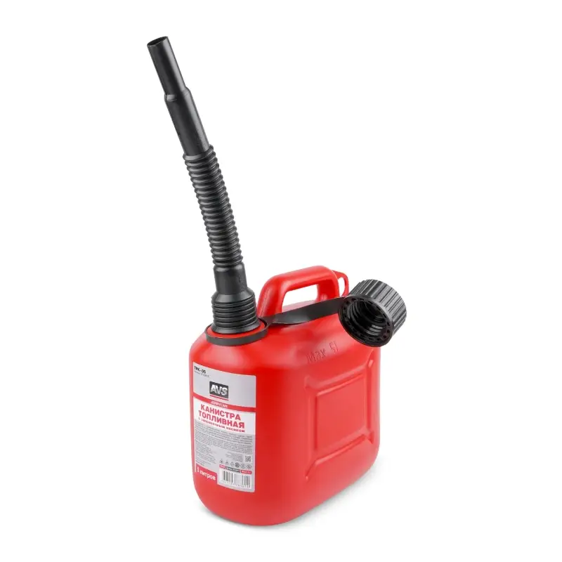 Канистра топливная пластик 5л. (красная) AVS TPK-05