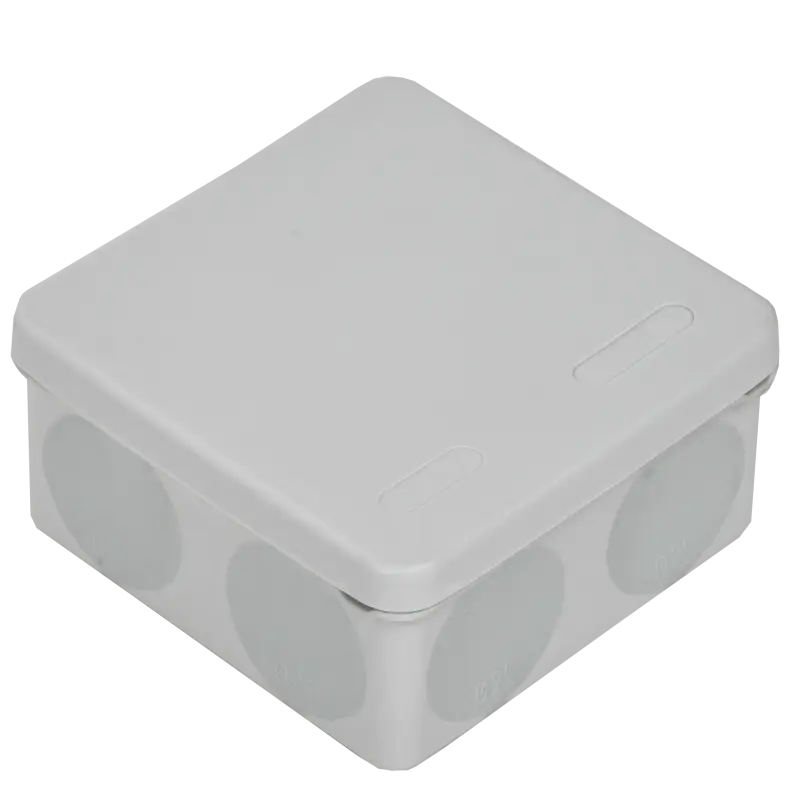 Коробка расп. КМ42455 о/п 100х100х50мм IP67 8 вв. серая