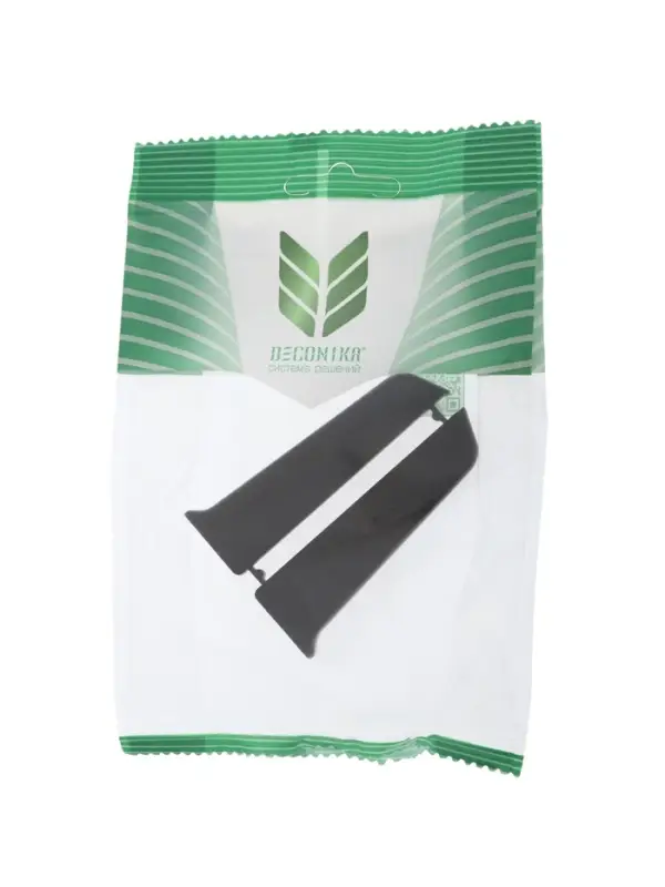 Торцевые заглушки для плинтуса &laquo;Деконика&raquo;, пара, 70 мм, цвет 007 чёрный