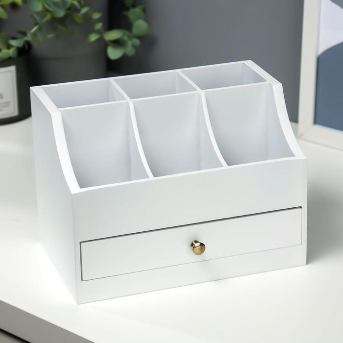 Шкатулка дерево для украшений и косметики 1 ящичек белая 21х14,5х15 см Шкатулка дерево для украшений и косметики 1 ящичек белая 21х14,5х15 см