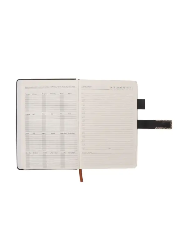 Ежедневник недатированный формат А5, с хлястиком, 144л, линия, пвх, Черный Ежедневник недатированный формат А5, с хлястиком, 144л, линия, пвх, Черный