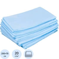 Простыня н/с 200x70 пл.20, голубой, 10шт/уп&nbsp; Гекса