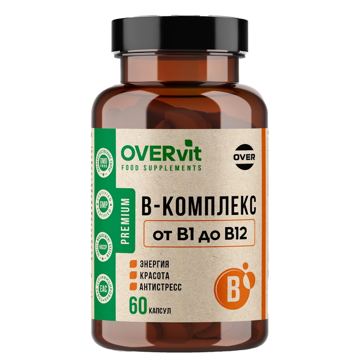 В-комплекс OVERvit, 60 капсул В-комплекс OVERvit, 60 капсул