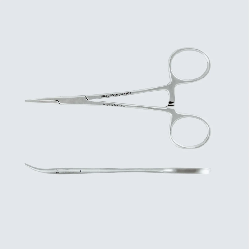 Зажим к/о Москит, изогнутый по плоскости, для новорожд., 125 мм, J-17-022