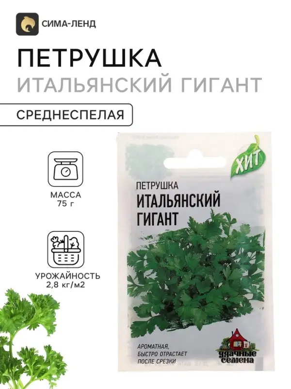 Семена Петрушка &laquo;Итальянский гигант&raquo;, 2 г, серия &laquo;ХИТ&raquo;, &laquo;Гавриш&raquo;