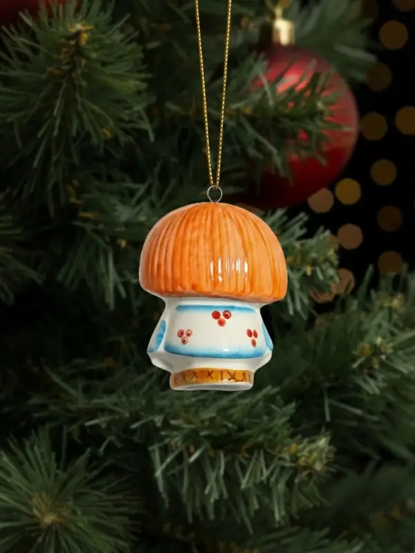 Ёлочная игрушка фарфор &laquo;Домовенок Петя&raquo;, крепление петля, 9 см