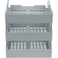 Набор лотков для бумаг &laquo;Стамм&raquo; STRONG, А4, горизонтальный, на металлических стержнях, 3 отделения, серый