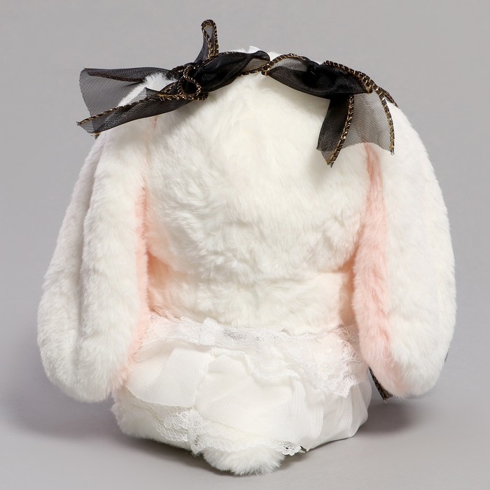 Мягкая игрушка «Зайка» с чёрным бантом, 20 см Мягкая игрушка «Зайка» с чёрным бантом, 20 см