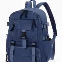 Рюкзак школьный, спортивный, однотонный, 1 отделение, 8 карманов, 31&times;12&times;42 см, синий