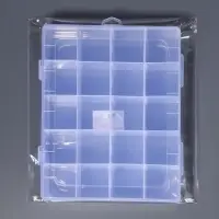 Органайзер для хранения мелочей, передвижные ячейки, 20 ячеек, 20.8&times;17.5&times;4 см, прозрачный