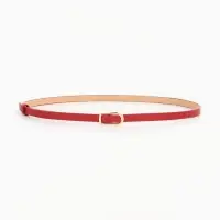 Ремень женский тонкий, 110&times;1.2 см, пряжка металл, золотистая, красный