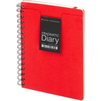 Ежедневник недатированный А5 PRAGMATIC на гребне, красный, 128л 3-748/05