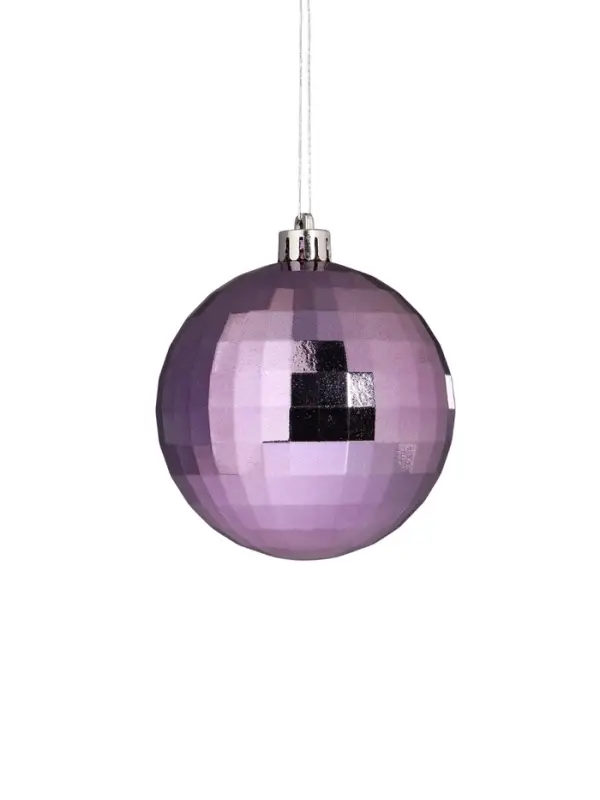 Ёлочные игрушки &laquo;Элит диско&raquo;, шары новогодние, набор 9 шт., d=8 см, сиреневый/белый