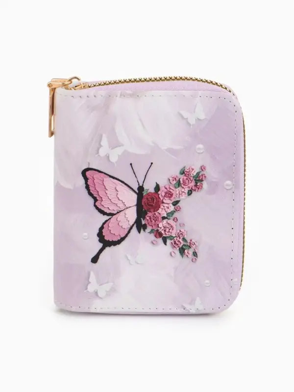 Кошелек жен 07-01-01 Июнь2550 бабочка, 8,5*2,5*10,5 см, 2 отд+отд/молн, д/карт, розовый Кошелек жен 07-01-01 Июнь2550 бабочка, 8,5*2,5*10,5 см, 2 отд+отд/молн, д/карт, розовый