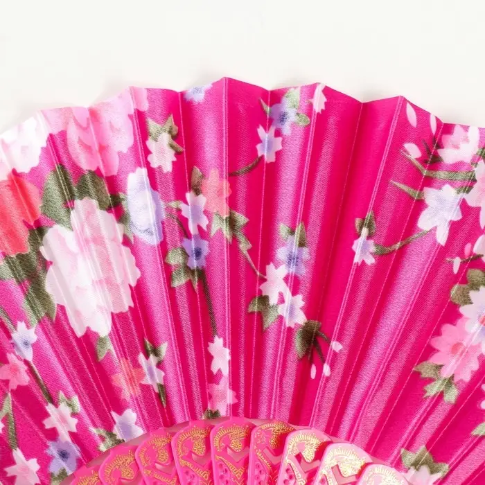 Веер пластик, текстиль  Веер пластик, текстиль "Цветочный" МИКС 23 см