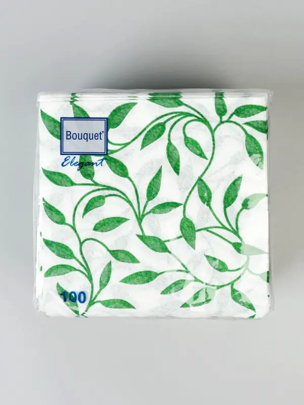 Салфетки бумажные однослойные &laquo;Узоры зеленые&raquo;, 24&times;24, 100 шт.